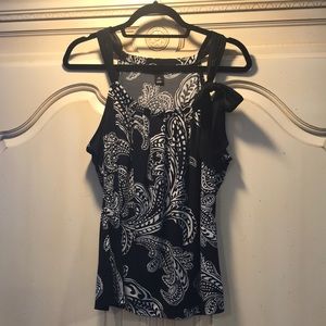 White House Black Market Print Blouse
